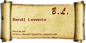 Bendl Levente névjegykártya