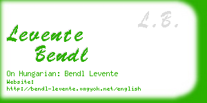 levente bendl business card